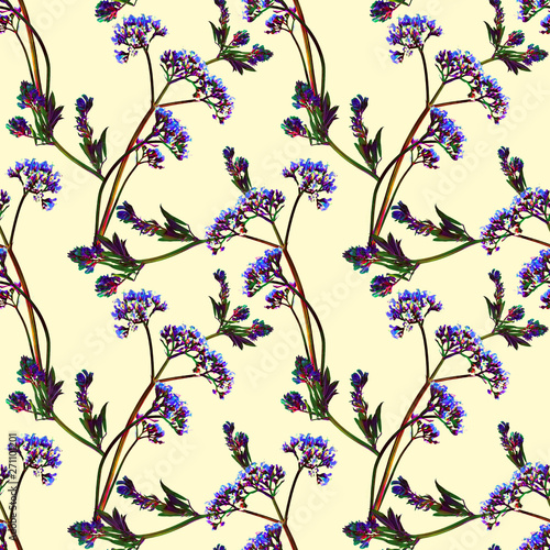 Field flowers seamless pattern