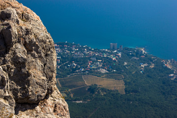 Wall Mural - view of the city and the sea from the mountain