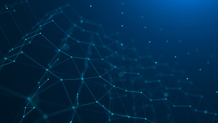 Abstract blue digital background. Big data visualization. Science background. Big data complex with compounds. Lines plexus.