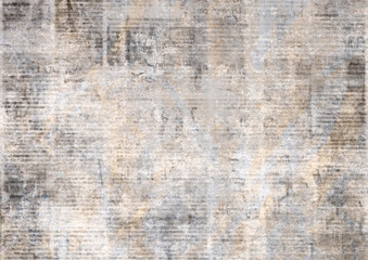 Wall Mural - Newspaper with old grunge vintage unreadable paper texture background