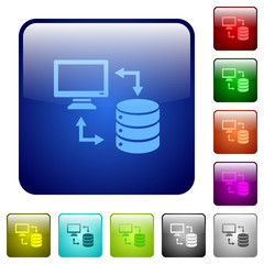 Wall Mural - Syncronize data with database color square buttons