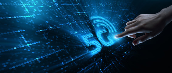 Wall Mural - 5g network internet mobile wireless business concept