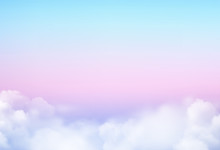 Vector Illustration Sky Background And Pastel Color.