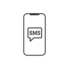 Aufkleber - Mobile Message Icon in trendy flat style isolated on white background. Sms symbol for your web site design Vector illustration