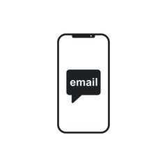 Aufkleber - Mobile Message Icon in trendy flat style isolated on white background. email symbol for your web site design Vector illustration