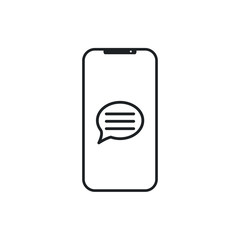 Aufkleber - Mobile Message Icon in trendy flat style isolated on white background. email symbol for your web site design Vector illustration
