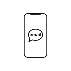 Poster - Mobile Message Icon in trendy flat style isolated on white background. email symbol for your web site design Vector illustration