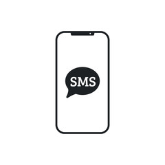 Aufkleber - Mobile Message Icon in trendy flat style isolated on white background. Sms symbol for your web site design Vector illustration