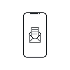 Leinwandbilder - Mobile Message Icon in trendy flat style isolated on white background. email symbol for your web site design Vector illustration