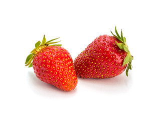 Wall Mural - Photo of red strawberry isolated on white background