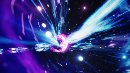 Wall Mural - travel through a wormhole through time and space filled with millions of stars and nebulae. wormhole