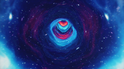 Wall Mural - 3d illustration tunnel or wormhole, tunnel that can connect one universe with another. abstract spee