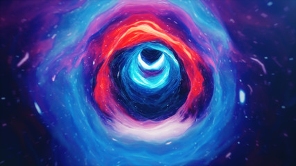 Wall Mural - 3d illustration tunnel or wormhole, tunnel that can connect one universe with another. abstract spee