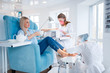 Cosmetology salon, manicure and pedicure procedure