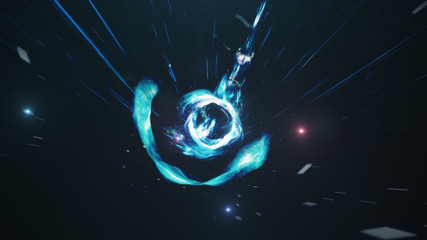 Wall Mural - 3d illustration tunnel or wormhole, tunnel that can connect one universe with another. abstract spee
