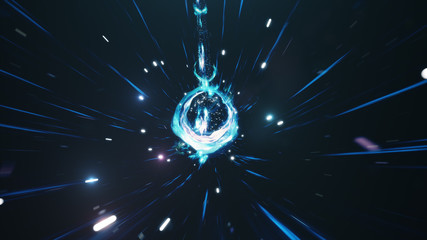 Wall Mural - travel through a wormhole through time and space filled with millions of stars and nebulae. wormhole