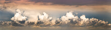Panoramic Of A Dramatic Sky With Dense Clouds.