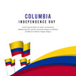 © Tobrono - Happy Columbia Independence Day Celebration Poster Vector Template Design Illustration