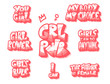 © Syuzann q - Girl power quotes isolated. Vector text set.