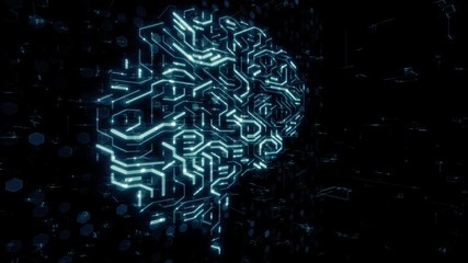 Wall Mural - brain circuit fast electronic artificial intelligence machine learning