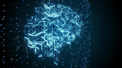 Wall Mural - brain circuit board of ai artificial intelligence machine computer network