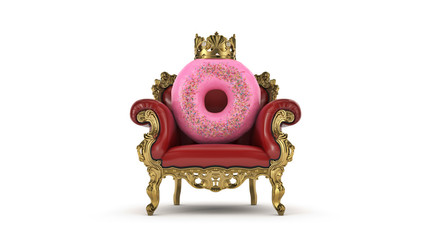 Wall Mural - Delicious King donut. 3d rendering