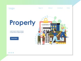 Wall Mural - property vector website landing page design template