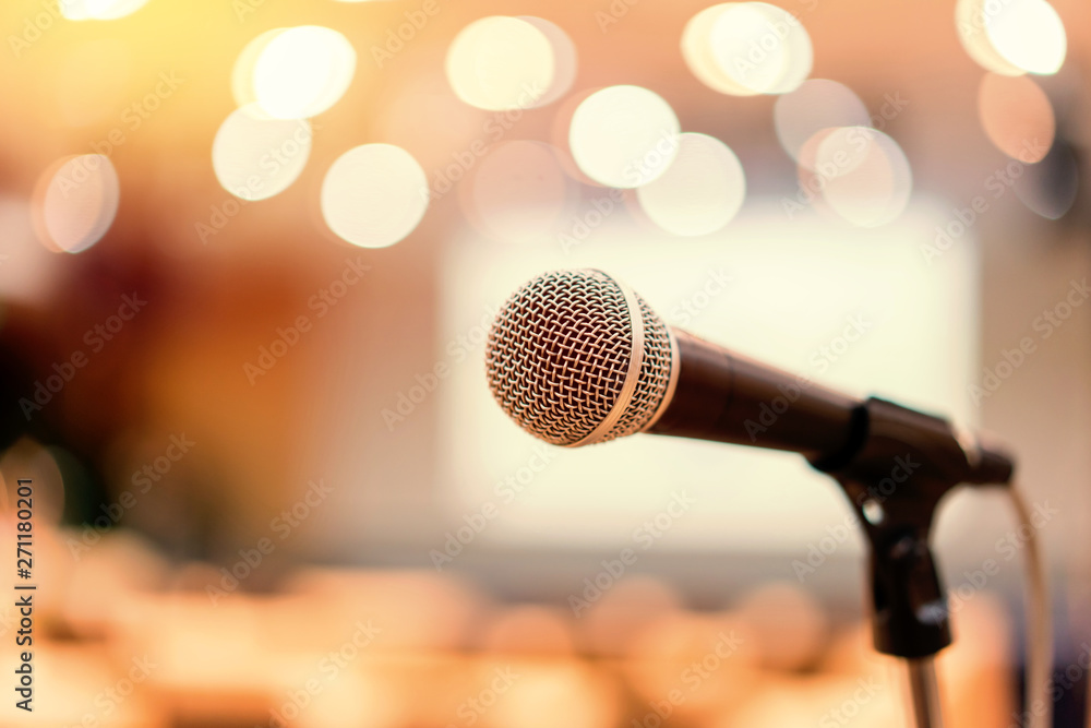 Microphone In Meeting Room For A Conference Foto Poster