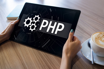 php programming language. web and application development concept.