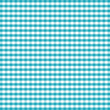Gingham Check Seamless Pattern In Turquoise And White, EPS8 File Includes Pattern Swatch That Will Seamlessly Fill Any Shape, For Arts, Crafts, Fabrics, Tablecloths, Decorating, Scrapbooks. 