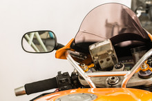 Orange Color Motorbike Head Meter Closeup View