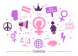 Feminism concept. Idea of gender equality and female movement