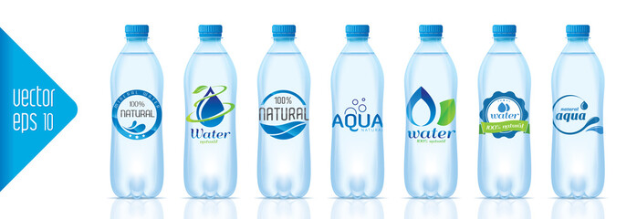 Wall Mural - Ready design water bottle set