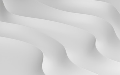 Aufkleber - Abstract of smooth shape for architectural idea, Curve line ,White background with free form, 3D rendering