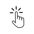 Hand cursor icon click. Hand click icon. Finger pointer isolated vector