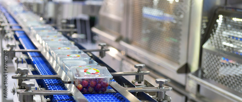 Fotomural Food products boxs transfer on Automated conveyor systems industrial automation
