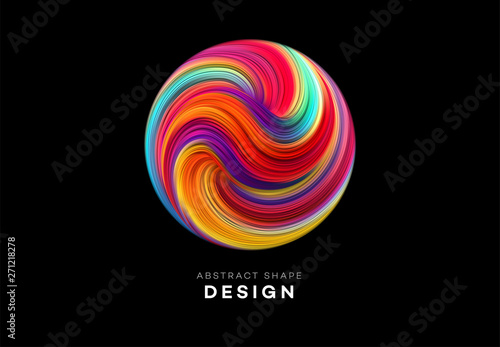 Color Flow Abstract shape poster design. Vector illustration
