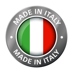 Wall Mural - made in italy flag metal icon 