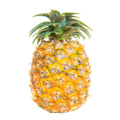Wall Mural - Ripe fresh pineapple fruit isolated on white background
