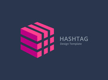 Hashtag Symbol Logo Icon Design Template Elements