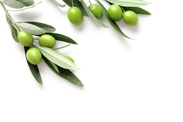 green olives on white