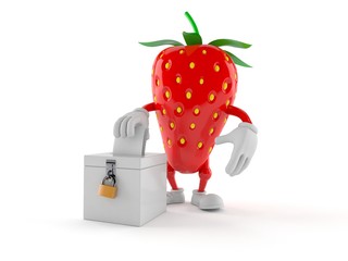 Canvas Print - Strawberry character with vote ballot