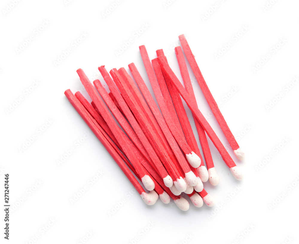 Many matches on white background