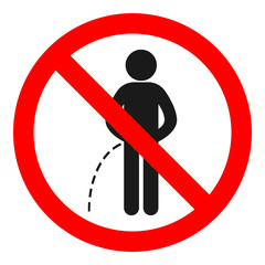 Wall Mural - NO PEEING sign. Vector illustration.