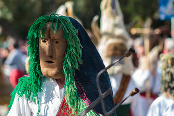 Wall Mural - Iberian Mask Festival Parade in Lisbon