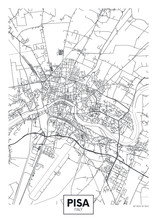 City Map Pisa, Travel Vector Poster Design