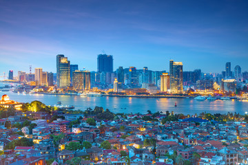 Night view of Xiamen at night, Fujian, China