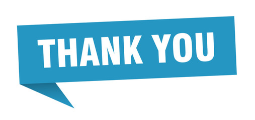 Wall Mural - thank you 3d speech bubble sign