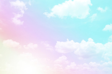 Wall Mural - Clouds sky with gradient pastel color use for abstract background.