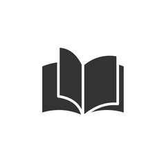 Aufkleber - Book flat icon vector illustration on white background. smart learning education book shop store vector logo design template